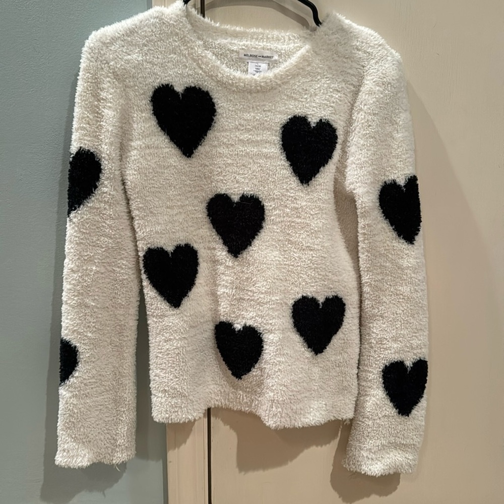 White fuzzy sweater